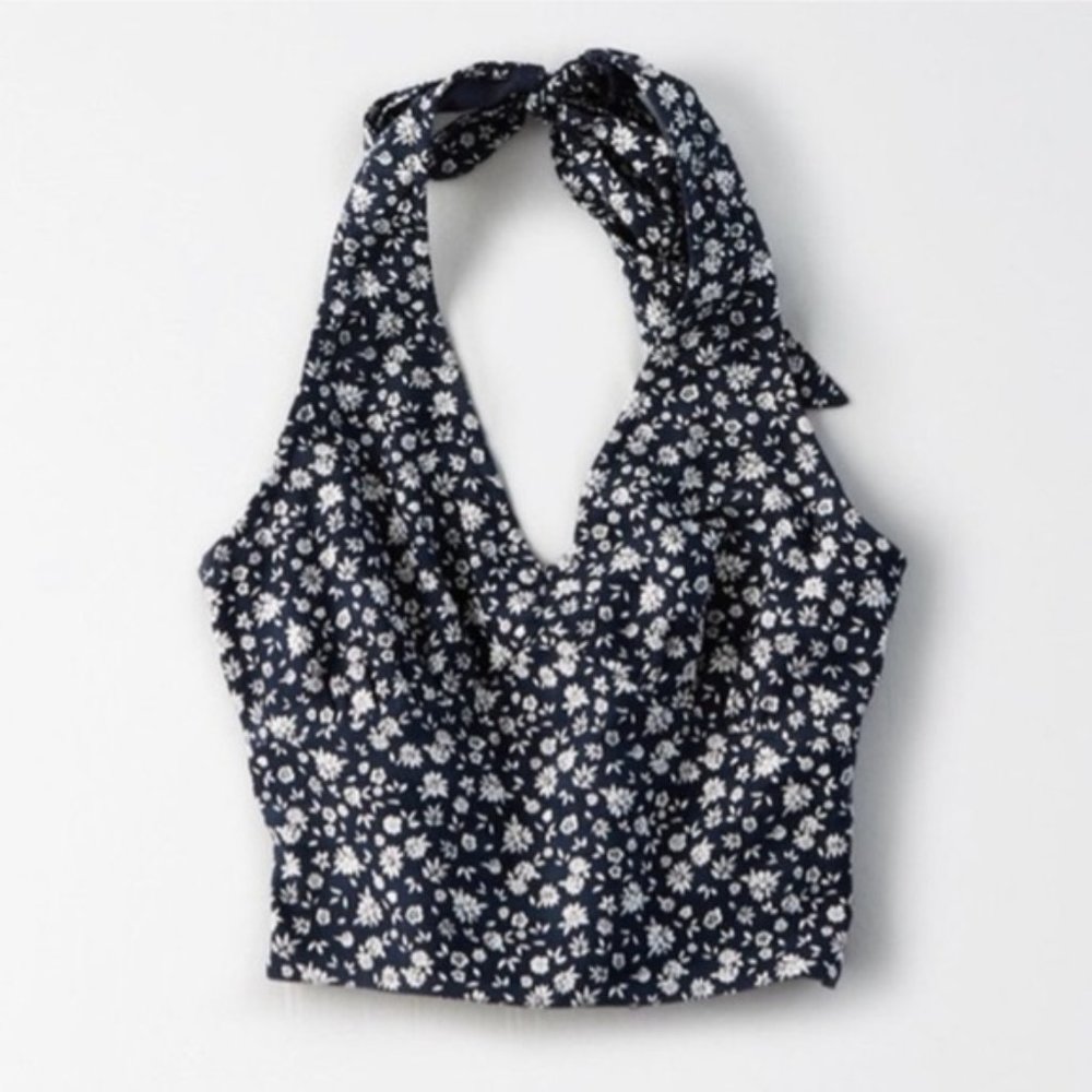 American Eagle Floral Halter Top Size S